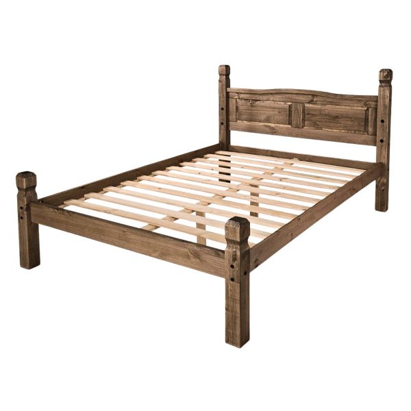 Cama 2 Plazas Madera Rustica 1.40 X 1.90 Mex024